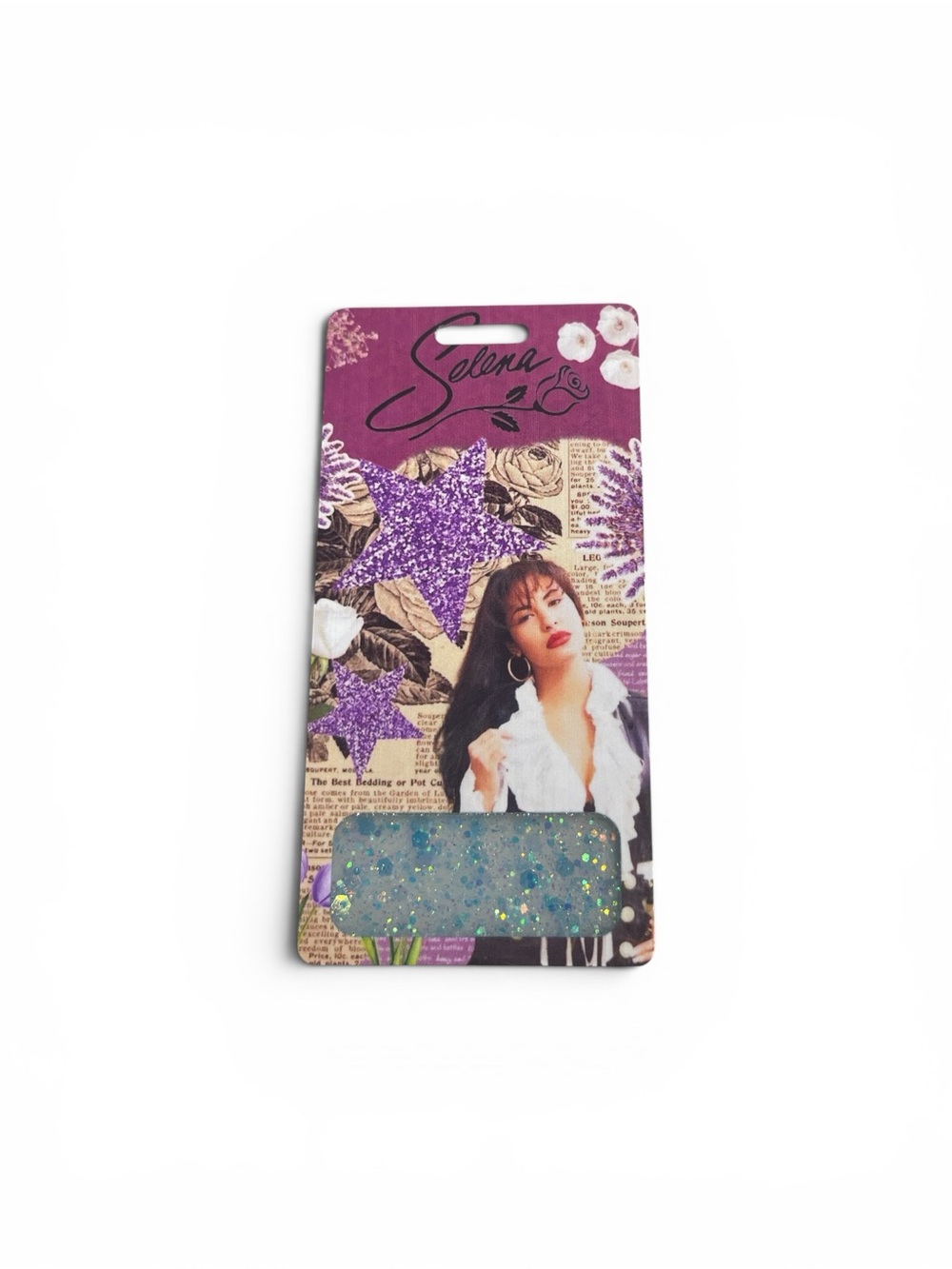 Selena Purple Glitter Star Badge Buddy